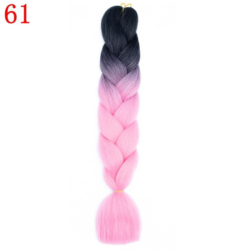 Ombre Braiding Hair Extensions 24inch 115g Synthetic Jumbo Braids Hair Fiber Pink Purple Blue Green