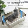 Очень большой лоток для кошачьего туалета из нержавеющей стали с открытым верхом - Защита от брызг, Полузакрытый, Приподнятый, Непроницаемый для запахов.
