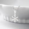 Cao Shi Japanese-Korean Snowflake Pendant Necklace - Elegant Christmas Clavicle Jewelry for Women