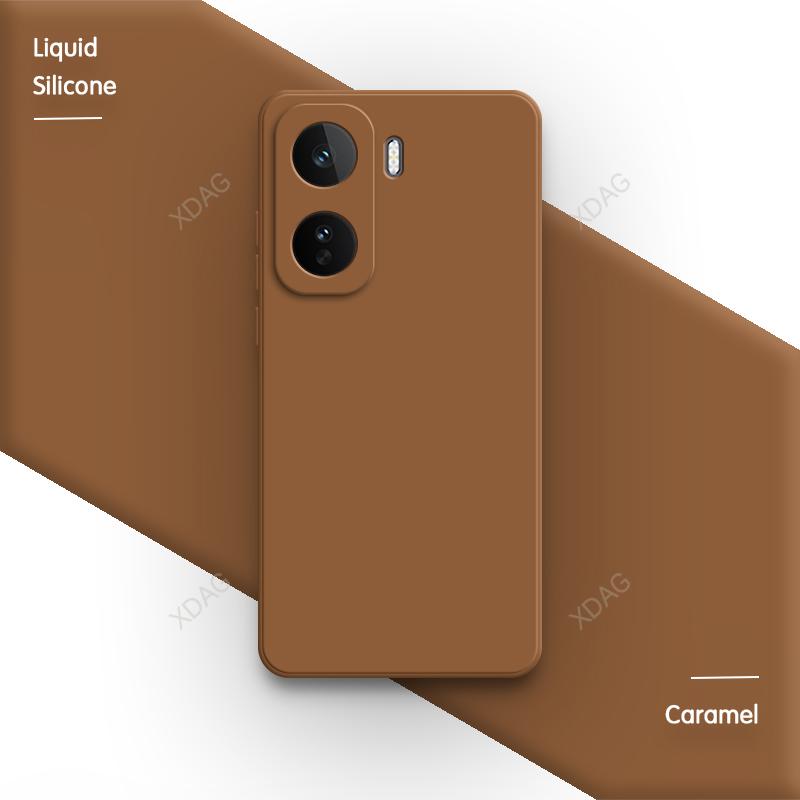 Конфетный цветной чехол из жидкого силикона для vivo iQOO Neo11 Neo 11 5G Китай Мягкий Оригинальный Высококачественный Прямоугольный Бампер