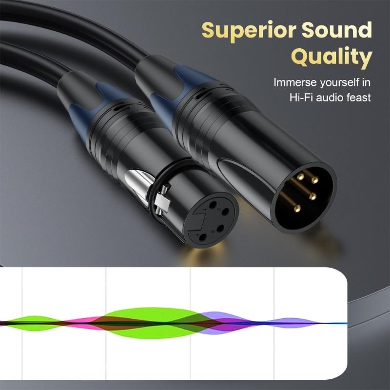 XLR Кабель Профессиональный XLR 4-контактный на двойной 3-контактный XLR Разветвитель Кабель Для Студийной Записи И Живых Выступлений 50см