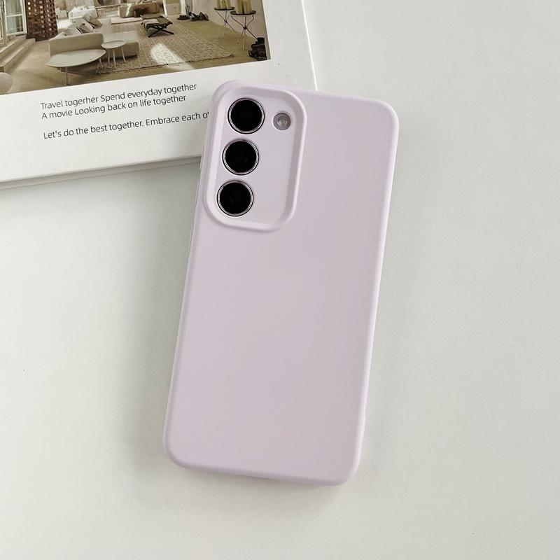Candy Color Soft Liquid Silicone Case for Samsung S24 Ultra S23 S22 Plus Shockproof Square Slim Lens Protection Phone Cover Coque