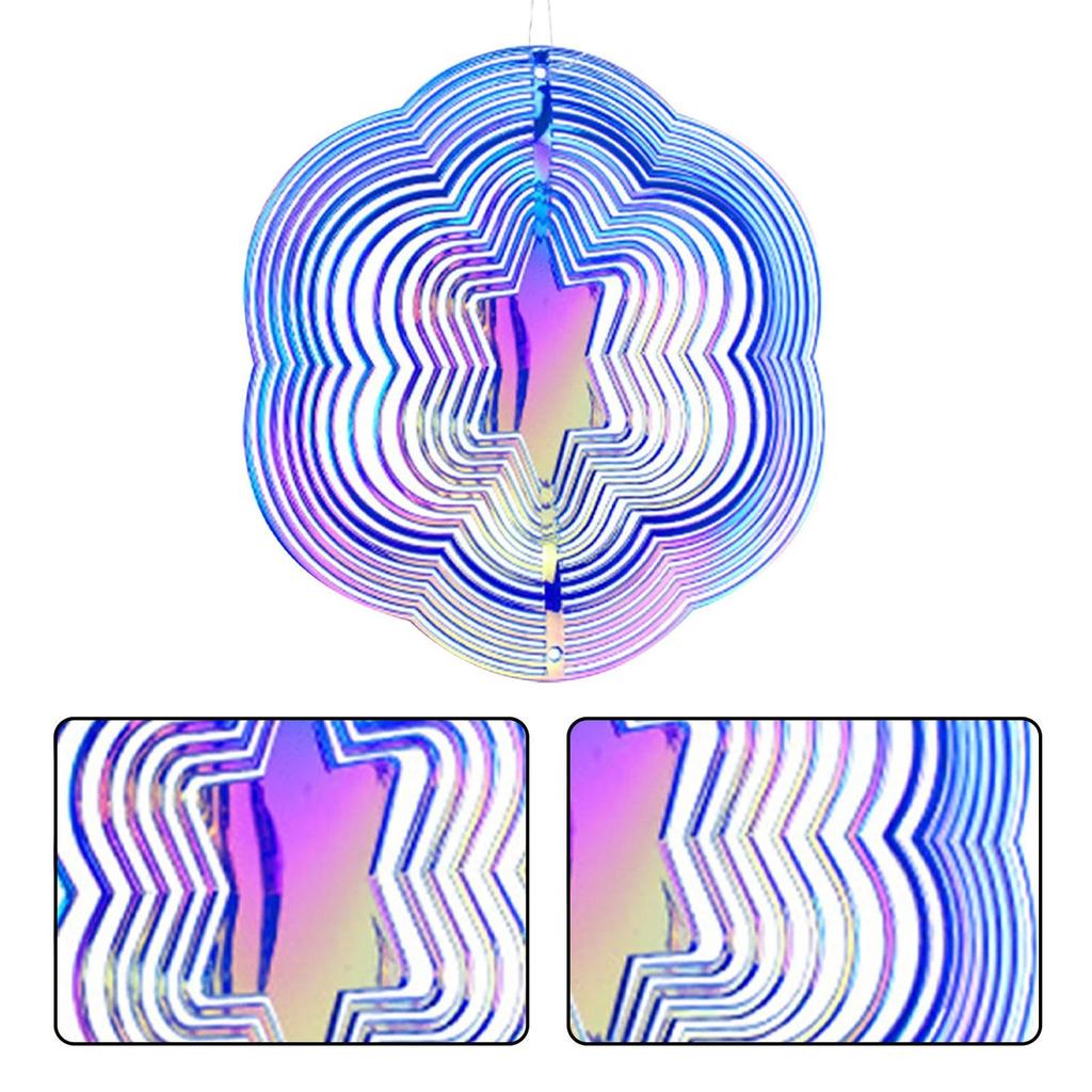 Colorful Wind Spinners 3D Bird Repelling Wind Chimes Rotating For Garden Outdoor