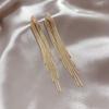 Vintage Gold Color Long Thread Tassel Drop Earrings For Women Dangle Earrings Fashion Jewelry