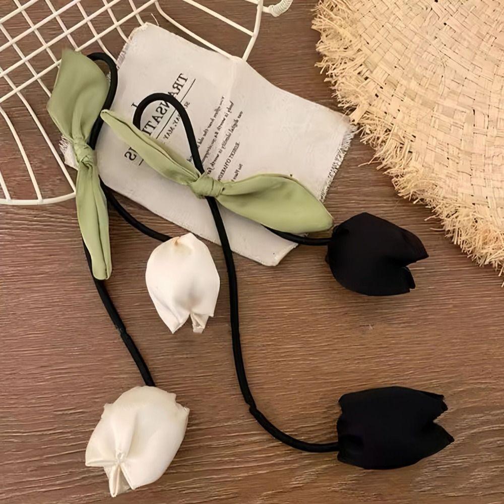 Кисточки Цветок Кольцо для волос Бант Эластичная резинка для волос Сладкий Тюльпан Веревка для волос Девочка