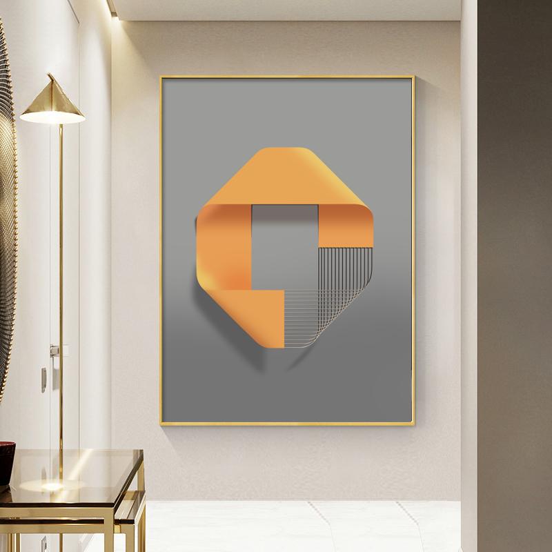 Скандинавская современная роскошная декоративная картина, абстрактный оранжевый свет и тень, холст, картина, настенные художественные постеры для декора гостиной
