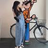 Vintage Baggy Jean Jumpsuits Women High Waist Denim Overalls Korean Style Loose Wide Leg Trousers Female