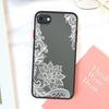 Lace Flower Pattern Frosted Transparent Hard Back Phone Casing Soft Silicone Edge Full Cover Case for iPhone 16 17 Samsung A16 A53 Redmi 10C 12 Note13