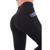 Black Women's Sports Tights Double Pocket Firming Tights Leggings