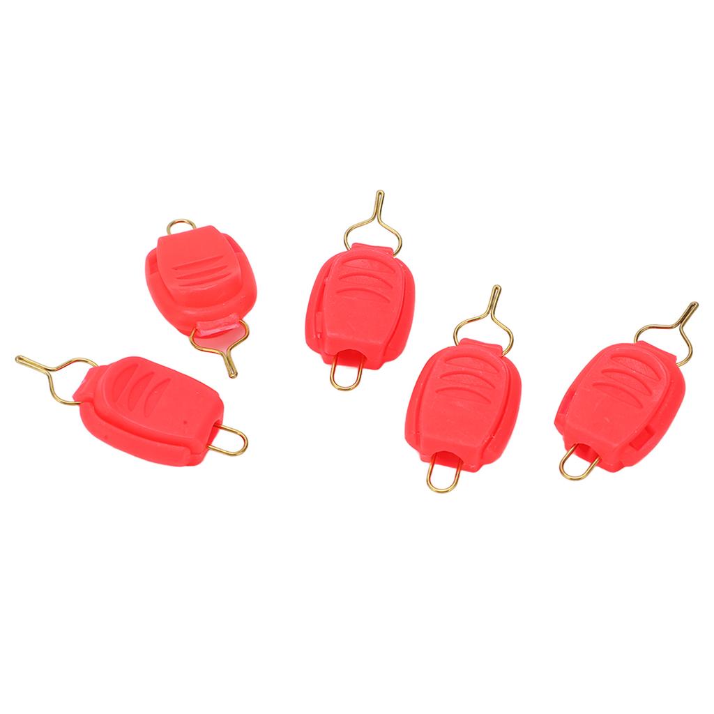 5PCS Fishing Line Stopper Baitcasting Reel Fishing Line Clip Holder Buckle Keeper Fishing AccessoriesRed