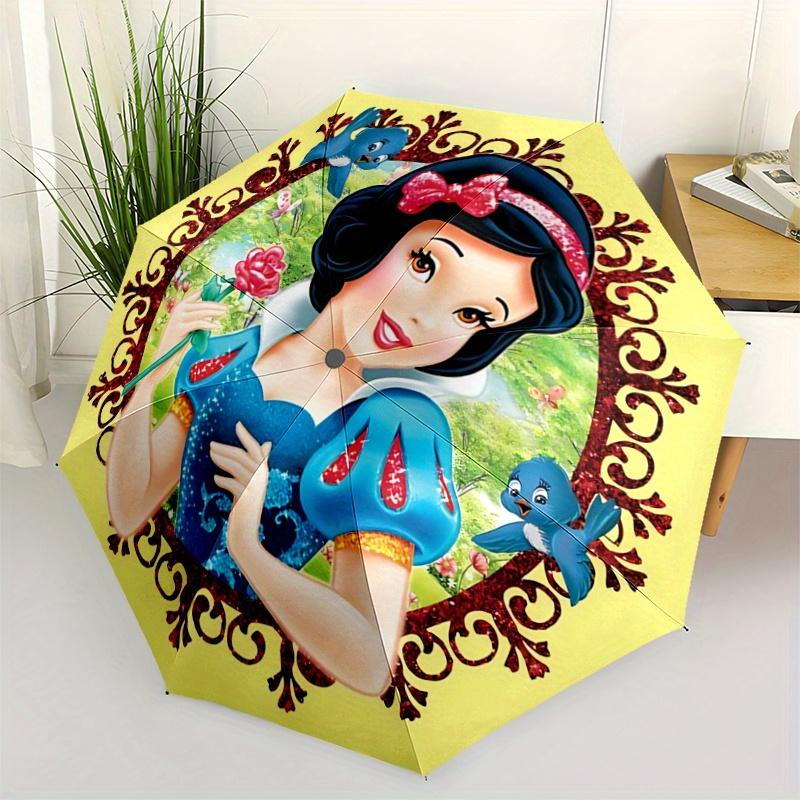 1pc Pretty Snow White Fully Automatic Folding Portable Umbrella, 8 Steel Frames, Three-Fold Design, Suitable for All Seasons, Suitable for O