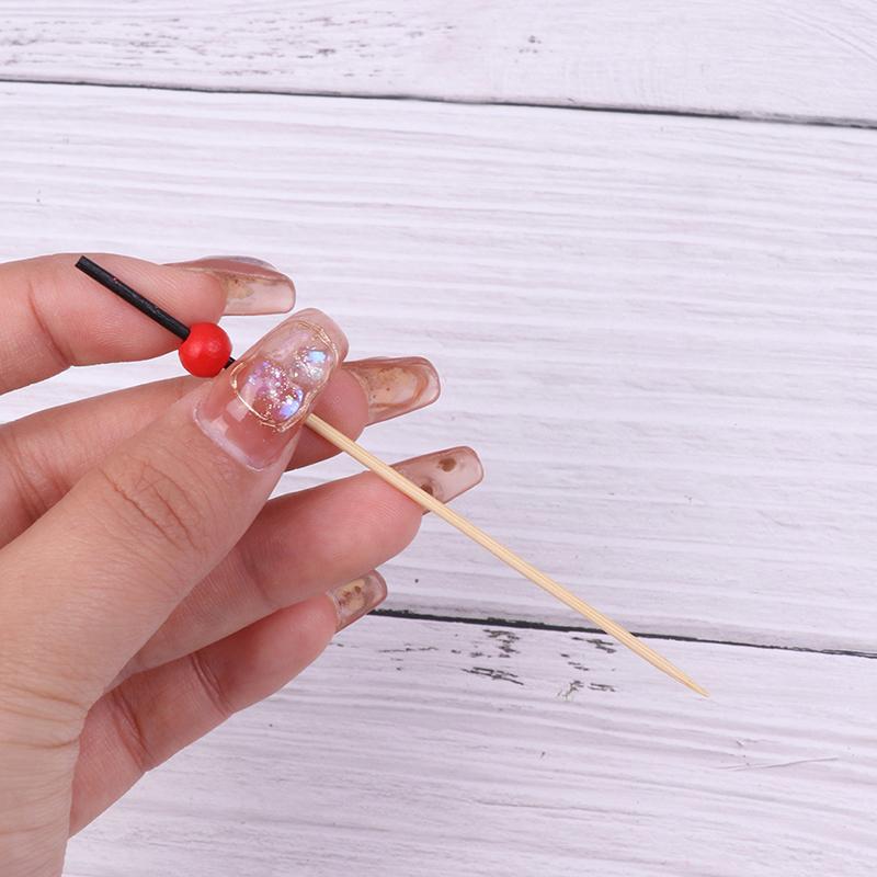 100pc12cm Heart Bamboo Pick Buffet Cupcake Fruit Fork Party Dessert Salad Stick Cocktail Skewer for Wedding Decor