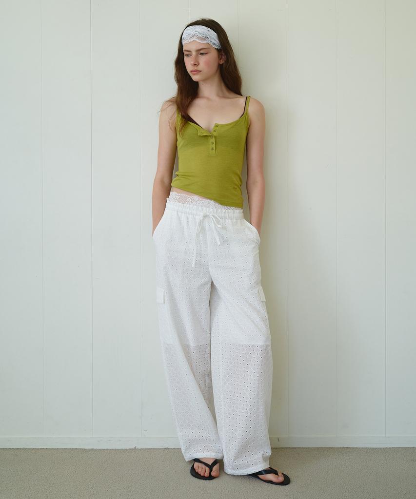 ROLAROLA Punching Cargo Pants White