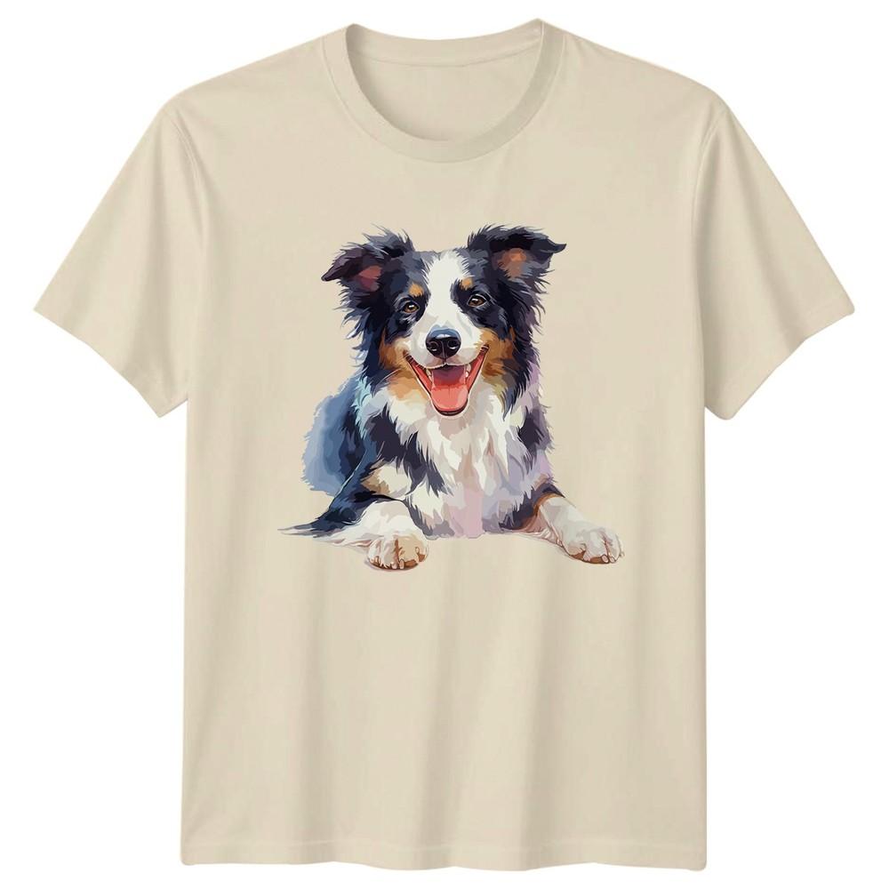 Border Collie TShirt Watercolor Dog Lover Birthday Gift For Him And Her