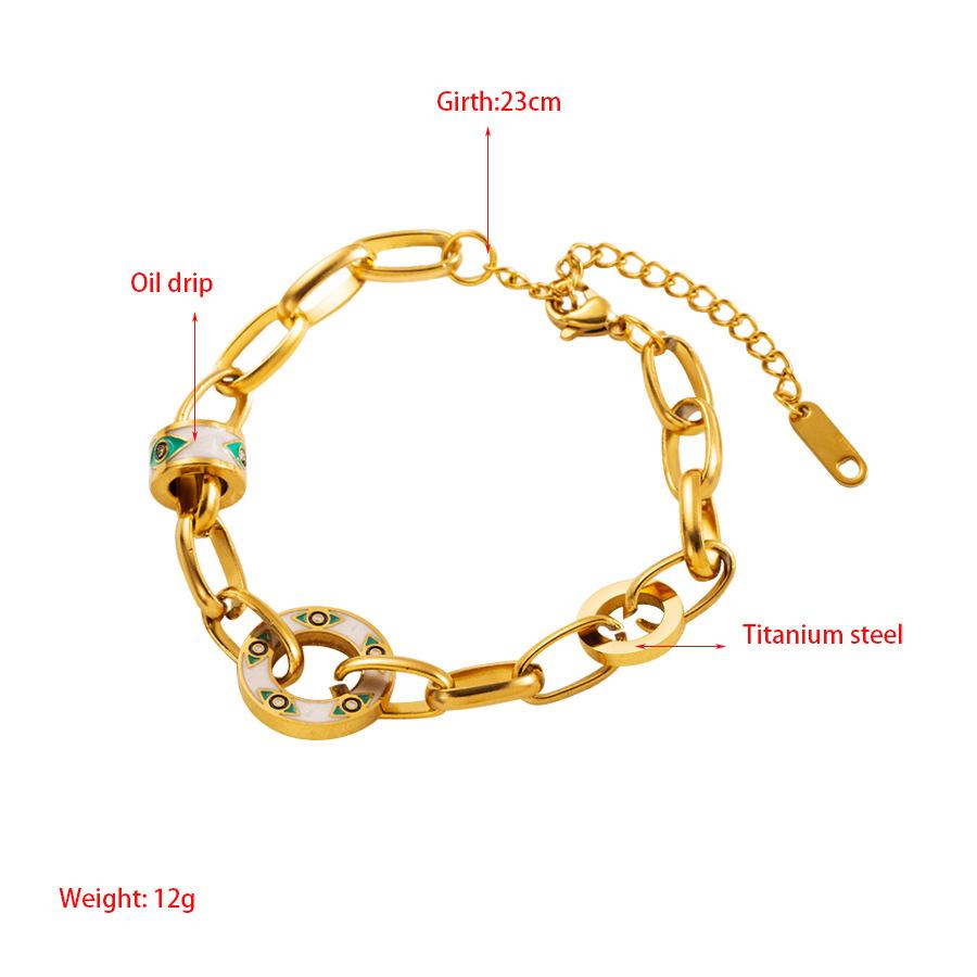 Браслет-подвеска «Капельное масло Love» Простой и персонализированный браслет с круглой пряжкой из титановой стали, не выцветающий браслет, женские ювелирные изделия