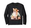 Corgi Hat Watercolor Long Sleeve T-shirt
