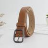 Korean Retro-Style Black Belt with Japanese Buckle for Women - Versatile and Ideal for Jeans
