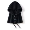 Women's Fashion Casual Knitted Scarf Hat Warm Windproof Winter Hooded Scarf Integrated Wool Ear Protector Pullover Hat