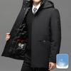 Куртка-пуховик с капюшоном для мужчин среднего и пожилого возраста, зимняя, новая тенденция, повседневная, утолщенная, теплая, пуховая куртка, тренчкот