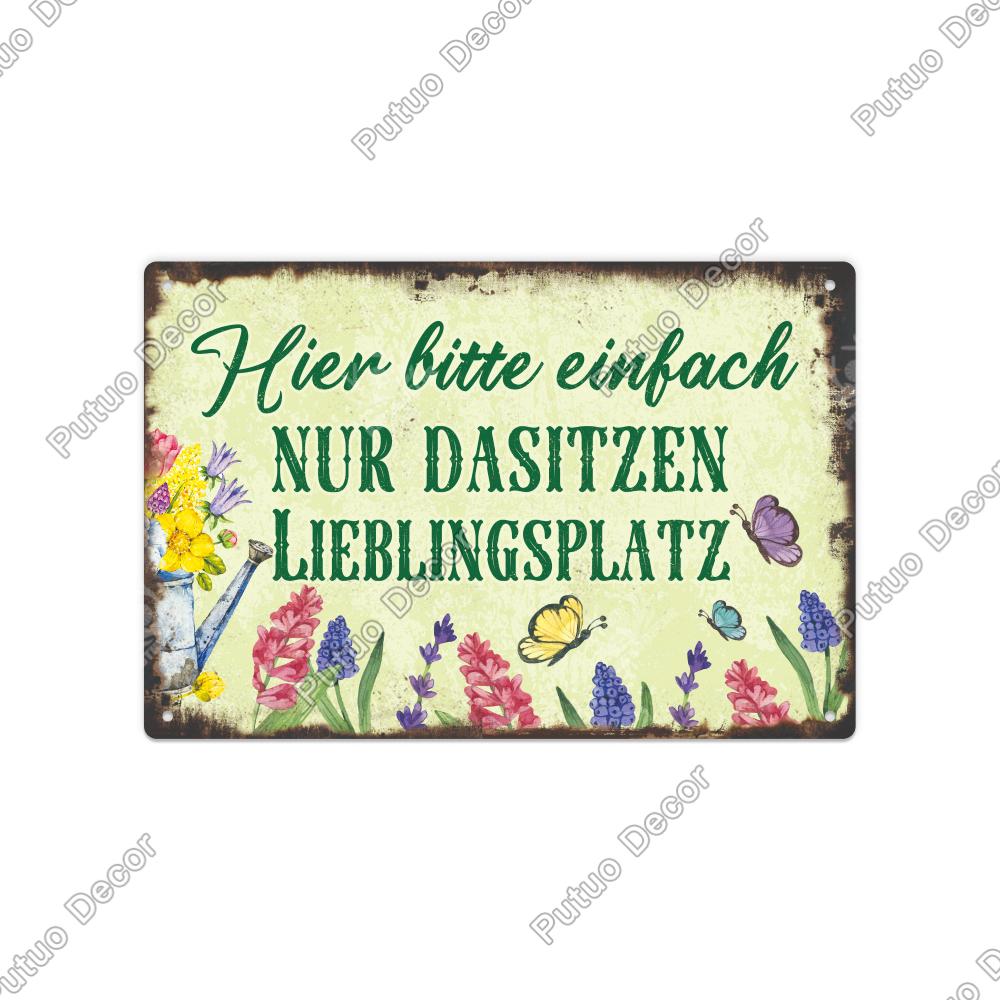 Putuo Decor пк Немецкий винтажный металлический жестяной знак настенное искусство Арт-деко семейный фермерский дом офис кафе Кофейня Подарки для друзей
