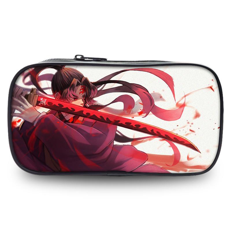 Large Capacity Demon Slayer Pen Bag Stylish Oxford Fabric Stationery Pouch