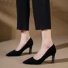 Autumn High Heels Women's Elegant Pointed-toe Stiletto Pumps Women Shoes Black Velvet Heels Office Lady Work Shoes Tacones Mujer