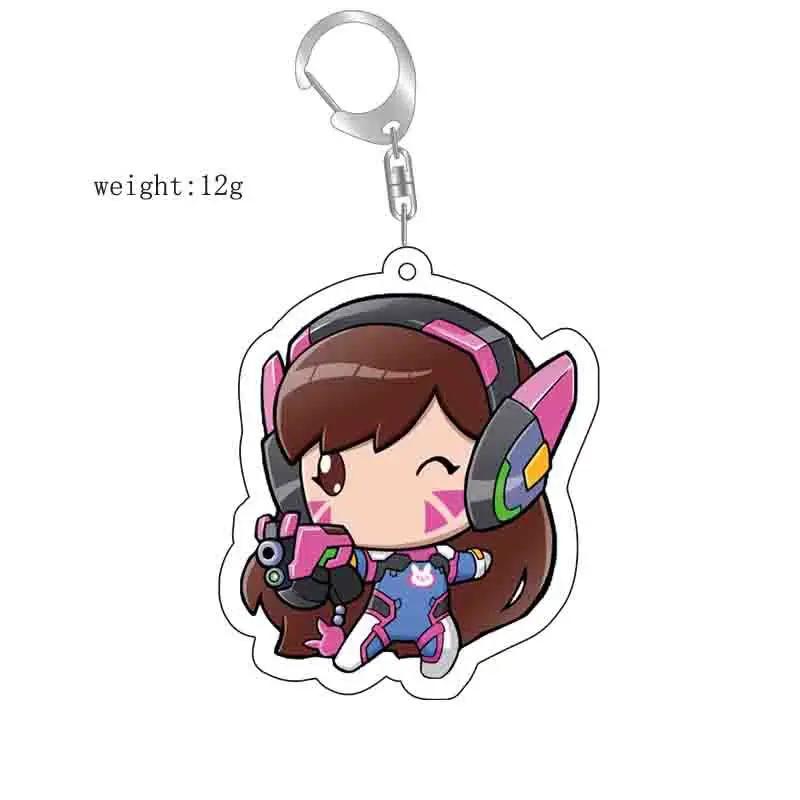 Игровой автомат Overwatch Акриловый брелок Подвеска на рюкзак D.VA Genji Pharah Cole Cassidy Sombra Подвески Аксессуары
