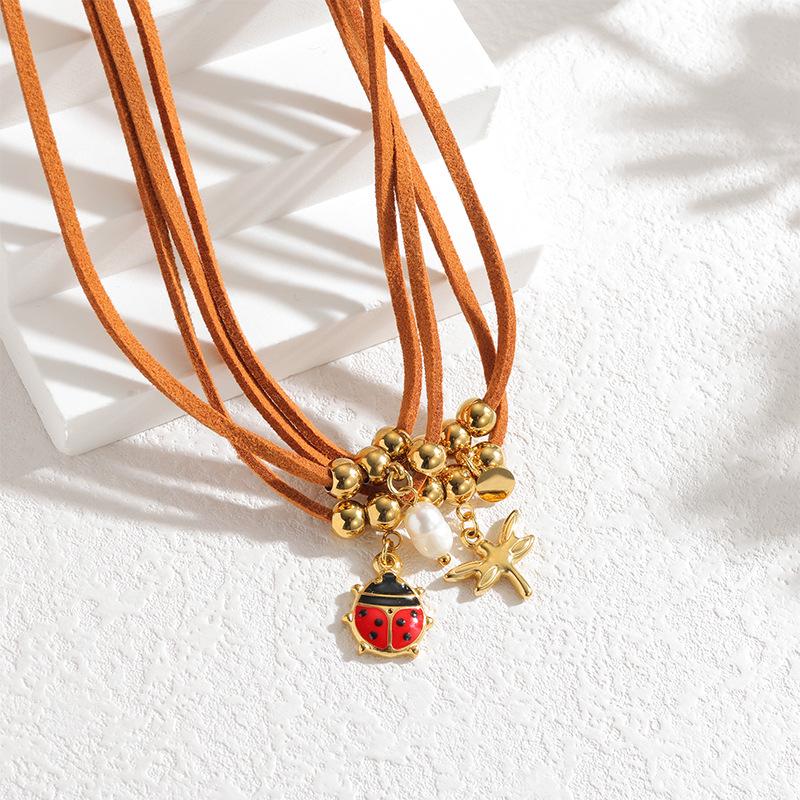 Бархатное ожерелье-веревка с многоподвеской из нержавеющей стали - Ретро, универсальный и роскошный осенне-зимний модный аксессуар.