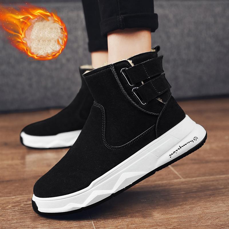 Зимние мужские толстые и мягкие теплые и модные хлопковые ботинки с высоким верхом на толстой подошве зимние ботинки повседневная хлопковая обувь