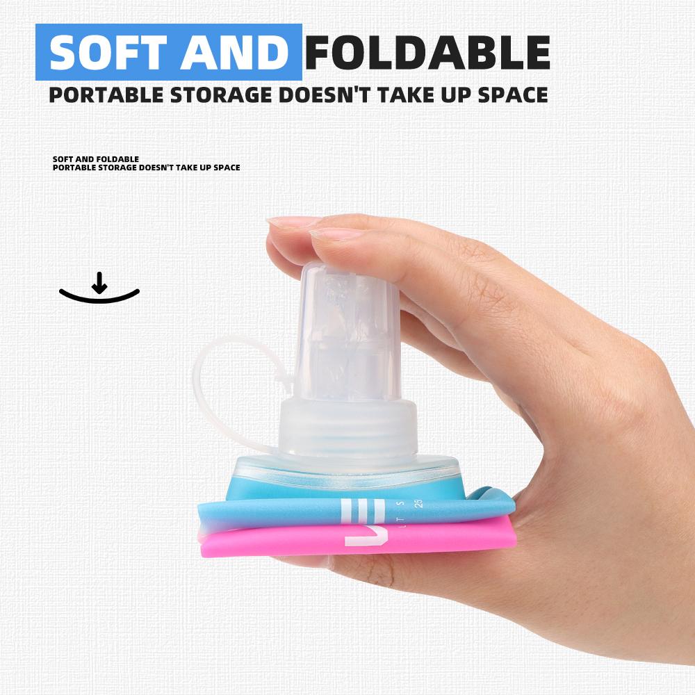 Удобная складная бутылка для воды градиентного цвета для езды на велосипеде, кемпинга, походов, бега, фитнеса, путешествий