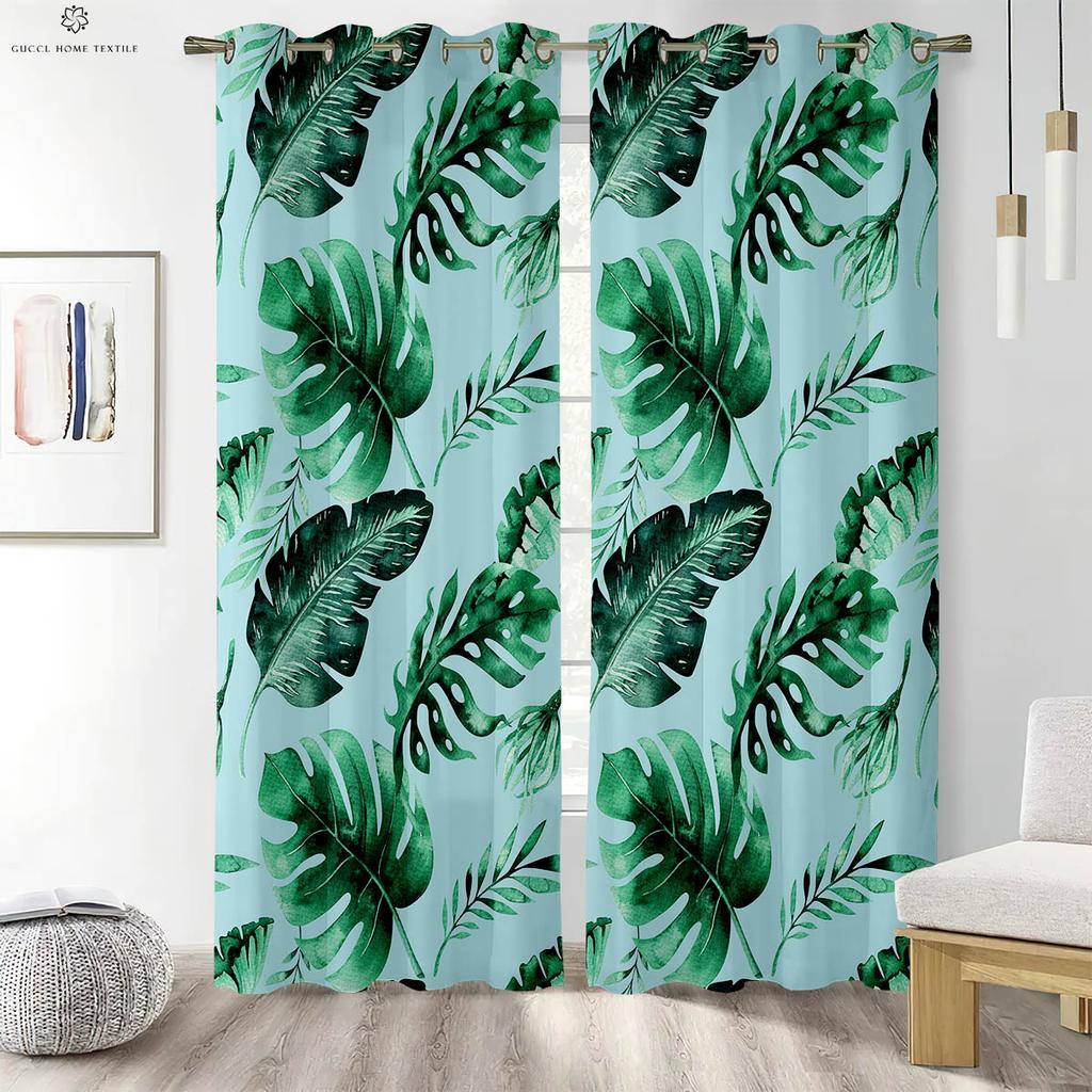 Тропическая растительность Зеленые растения Соответствие цветов Шторы с принтом в скандинавском стиле Спальня Гостиная Кабинет Декоративные шторы