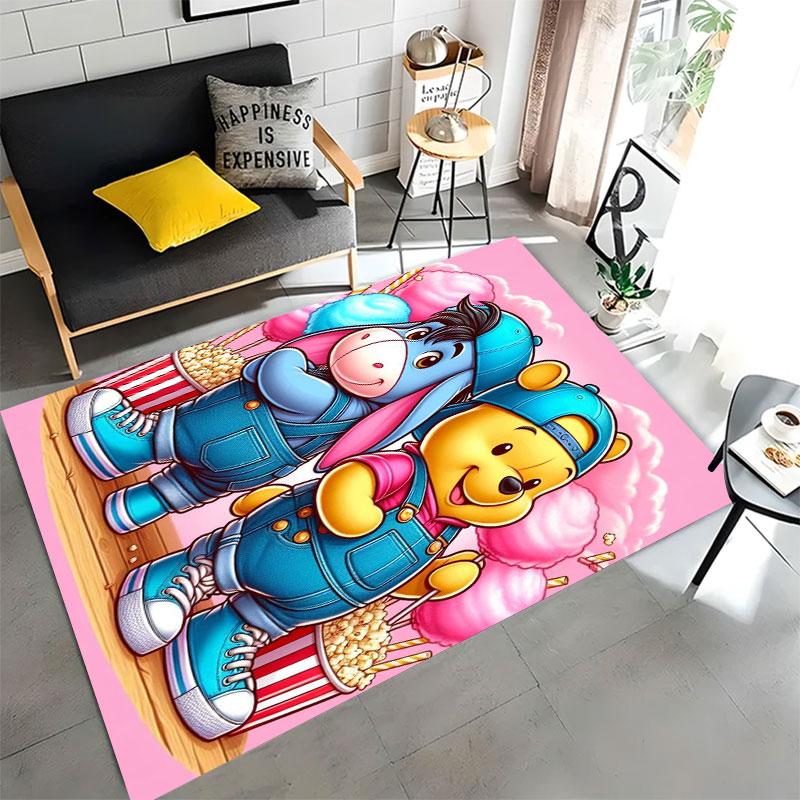 Winnie the Pooh Pattern Rug - Non-slip kitchen mat, outdoor rug, home and bedroom decor, yoga mat, birthday gift.
