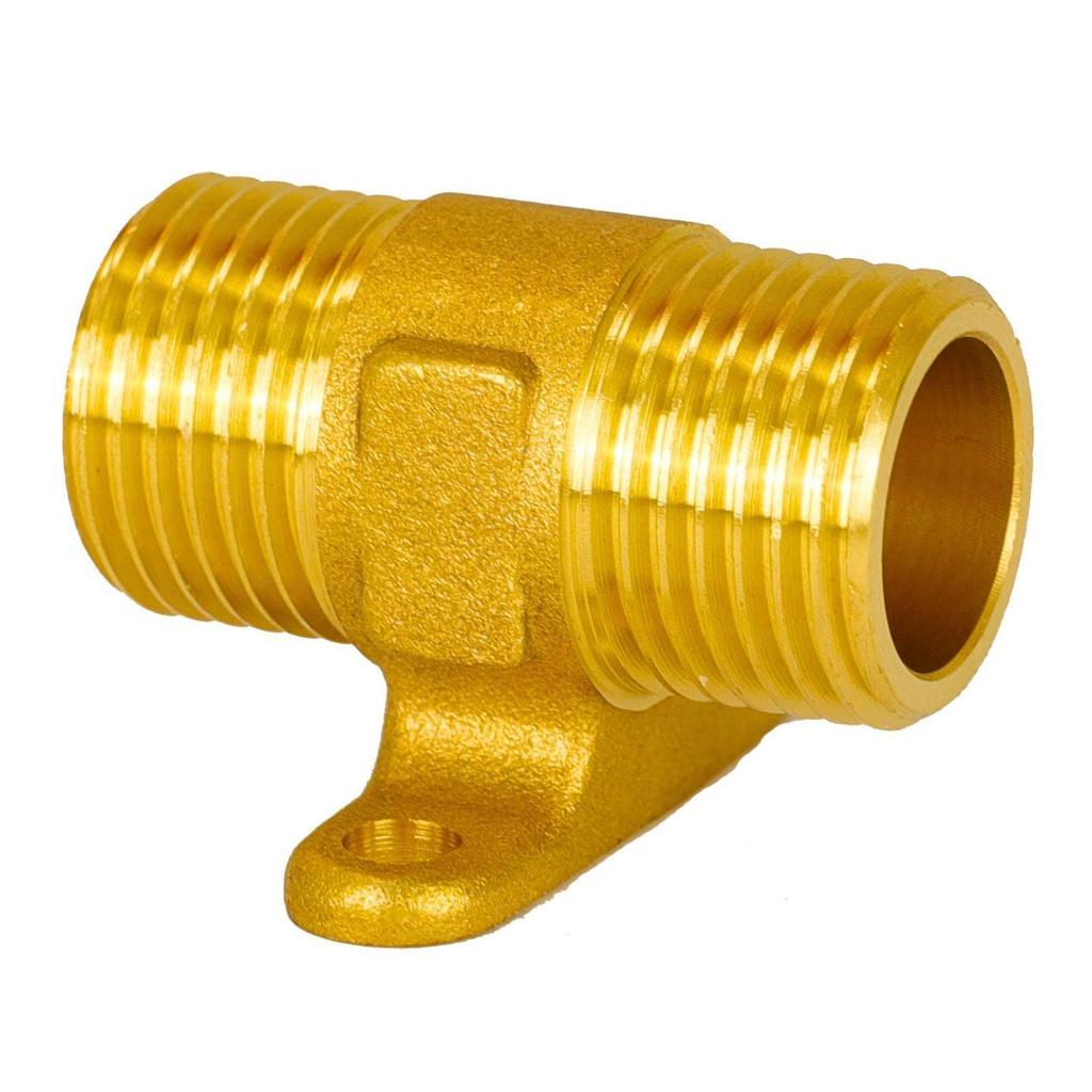 All-Copper Threaded Water Pipe Fittings: 6-Point External, 4-Point Internal with Fixing Base, 90-Degree Elbow, Wall Surface Mount.