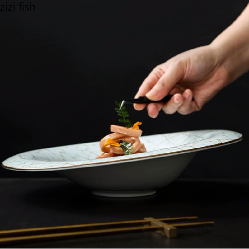 Керамические обеденные тарелки Фруктовая тарелка Салатница Десертная тарелка Тарелки для стейков в западном стиле Поднос для закусок Блюдо для димсамов Поднос для суповой миски