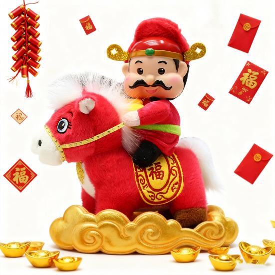 Horse Doll 2026 Year of The Horse Wealth Symbol Talisman for Chinese New Year Decor Zodiac Souvenir Gift
