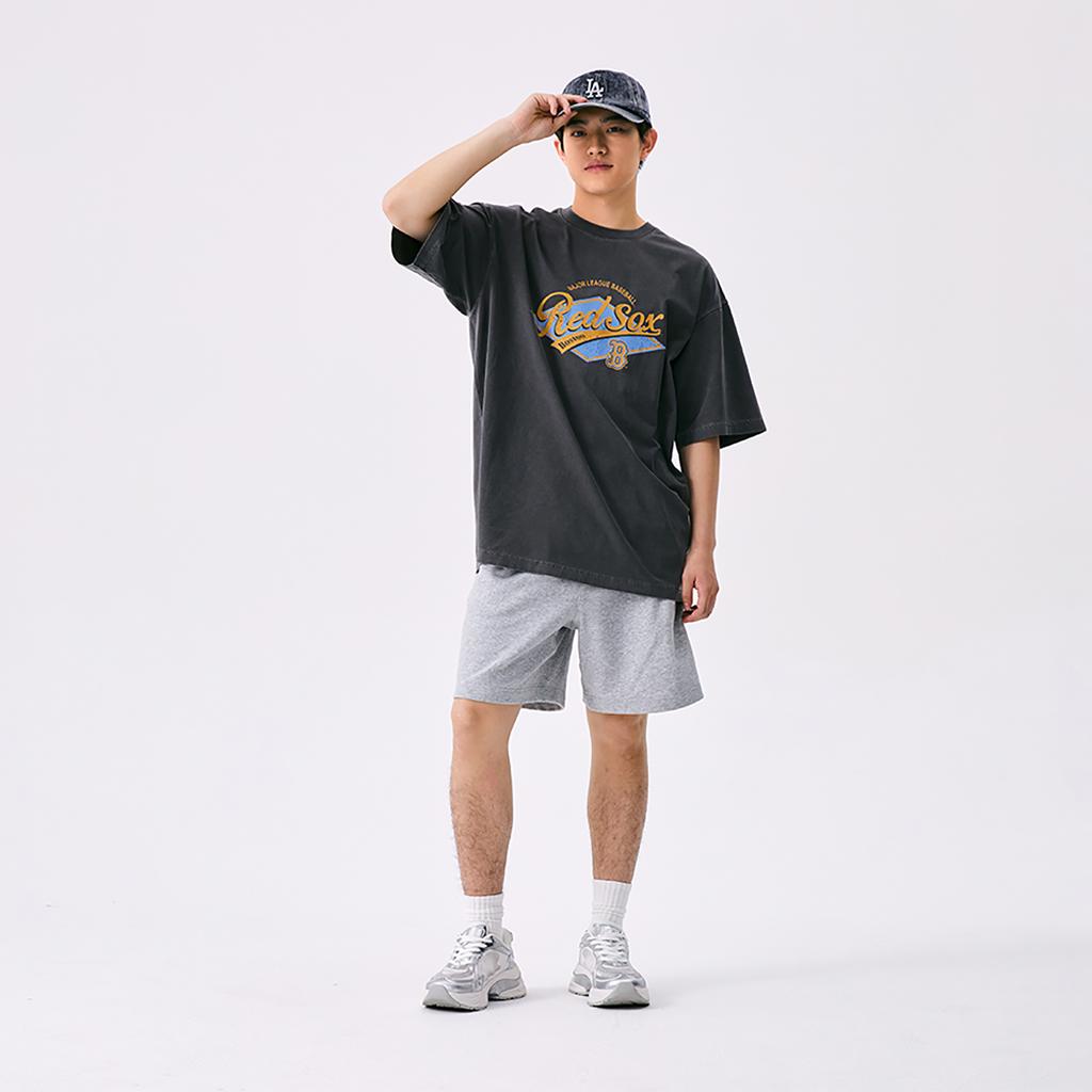 New MLB Boston Red Sox MLB Preppy Style Collection SS25 T Shirt Unisex Dark Charcoal Gray 3ATSV0753-43CGD