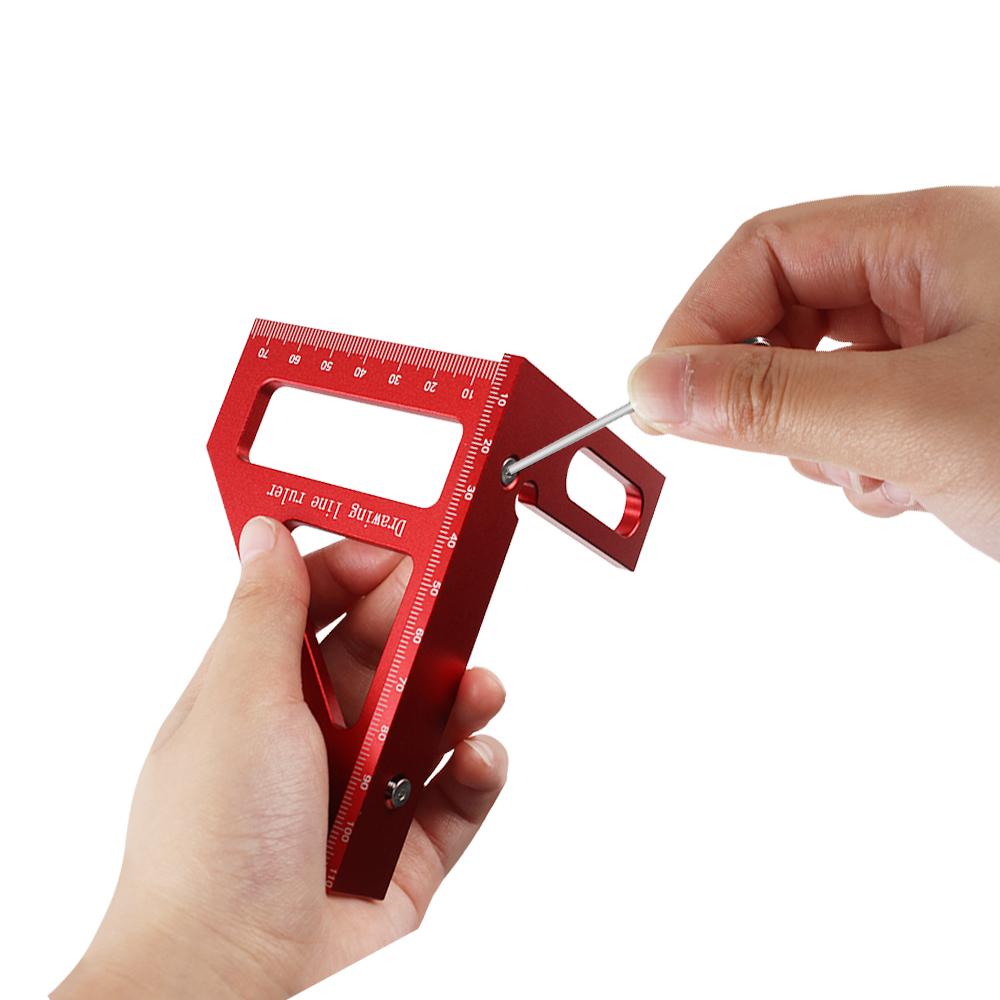 45/90 Degree Aluminum Alloy Miter Triangle Ruler High Precision Layout Measuring Tool Woodworking Square Protractor 3D Multi Angle Measuring Ruler