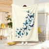Art Graphic butterfly Throw Lightweight 240g Flannel Blanket Soft Skin-friendly for Summer Cooling