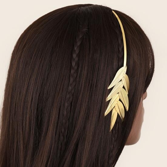 Корона в форме листа, изысканный однотонный головной убор из нержавеющей стали, свадебное платье, аксессуары, королевская тиара, корона, женский головной убор