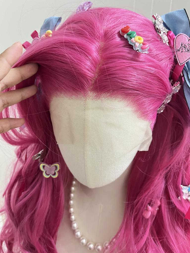 Ashely Body Wave Lace Front Wig Pink Purple Red Cosplay Wigs 26inch 13*4 Wigs Lace Front Frontal High Temperature Fibers Hair