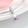 KATAOKA 925 Sterling Silver White Purple Morning Glory Fine Pendants Beads Fit Original Designer Charm Bracelet Jewelry