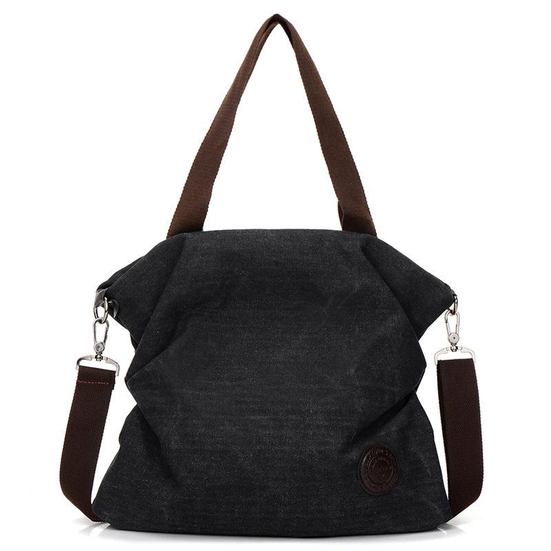 Винтажная холщовая сумка большой вместимости, повседневная сумка для покупок через плечо, простая женская сумка-мессенджер