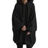 Women Autumn Hooded Drawstring Sweatshirt Coat Long Sleeve Pockets Zipper Placket Mid Length Solid Color Hoodie Outwear