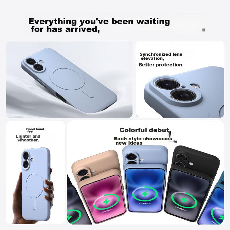 IPhone 16 Case, Apple 16 Protective Cover, Skin-Friendly Liquid Silicone Magnetic Full Camera Protection Soft Case, Lavender Purple