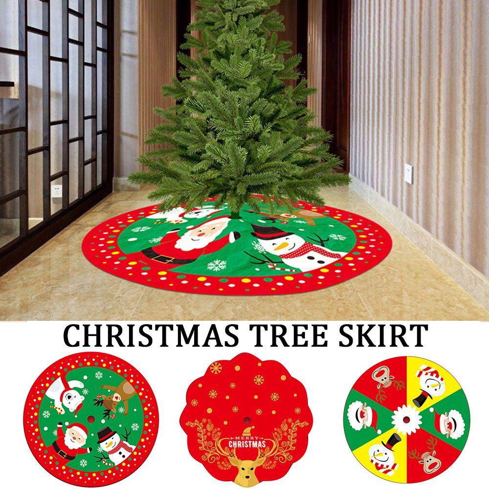 Christmas Happy New Year Outdoor Blanket Carpet Floor Mat Christmas Tree Skirt Xmas Floor Cover