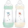 Lot De 2 Biberons - MAM - Easy Start - Anti-colique "Classique" - 260 Ml - Tétine Débit 2 - Menthe + Coton