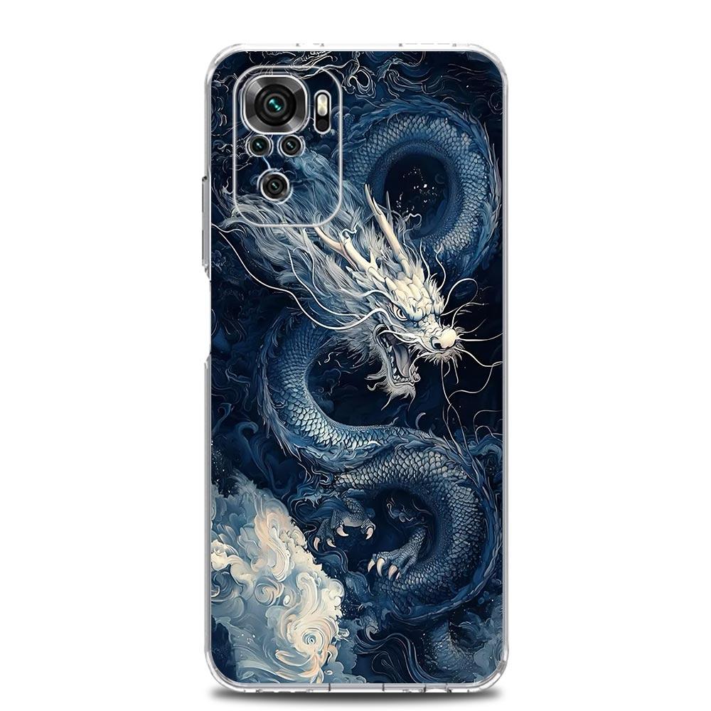 Чехол для телефона для Xiaomi Redmi Note 15 14 13 12 4G 10 11 Pro Plus 5G 14C 13C 12C 10C Прозрачный Мягкий ТПУ Чехол Дракон