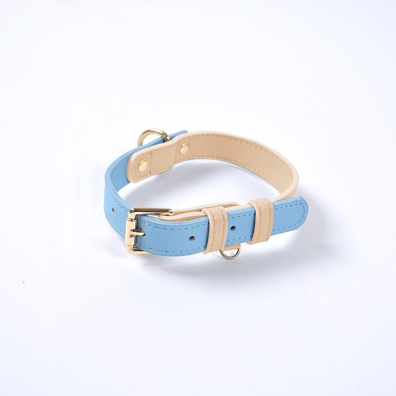 2025 Hot Eco-Friendly Soft Breathable Leather Modern Dog Collar with Leashes Set For Pets