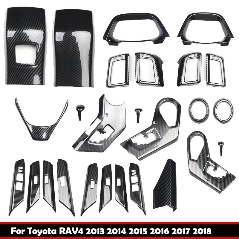 LHD RHD Для Toyota RAV4 RAV 4 2013-2018 переключатель стеклоподъемника панель переключения передач выход кондиционера крышка рулевого колеса приборная панель