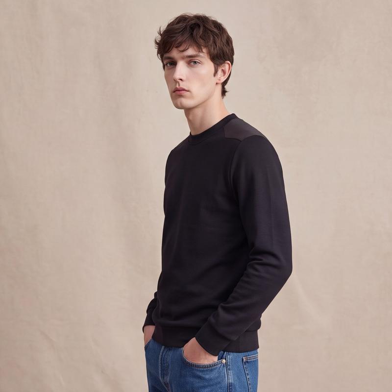 JOW Men's Luxury Cashmere Blend Round Neck Sweatshirt